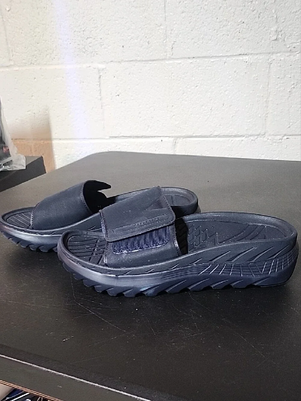 Black Adjustable Slide Sandals